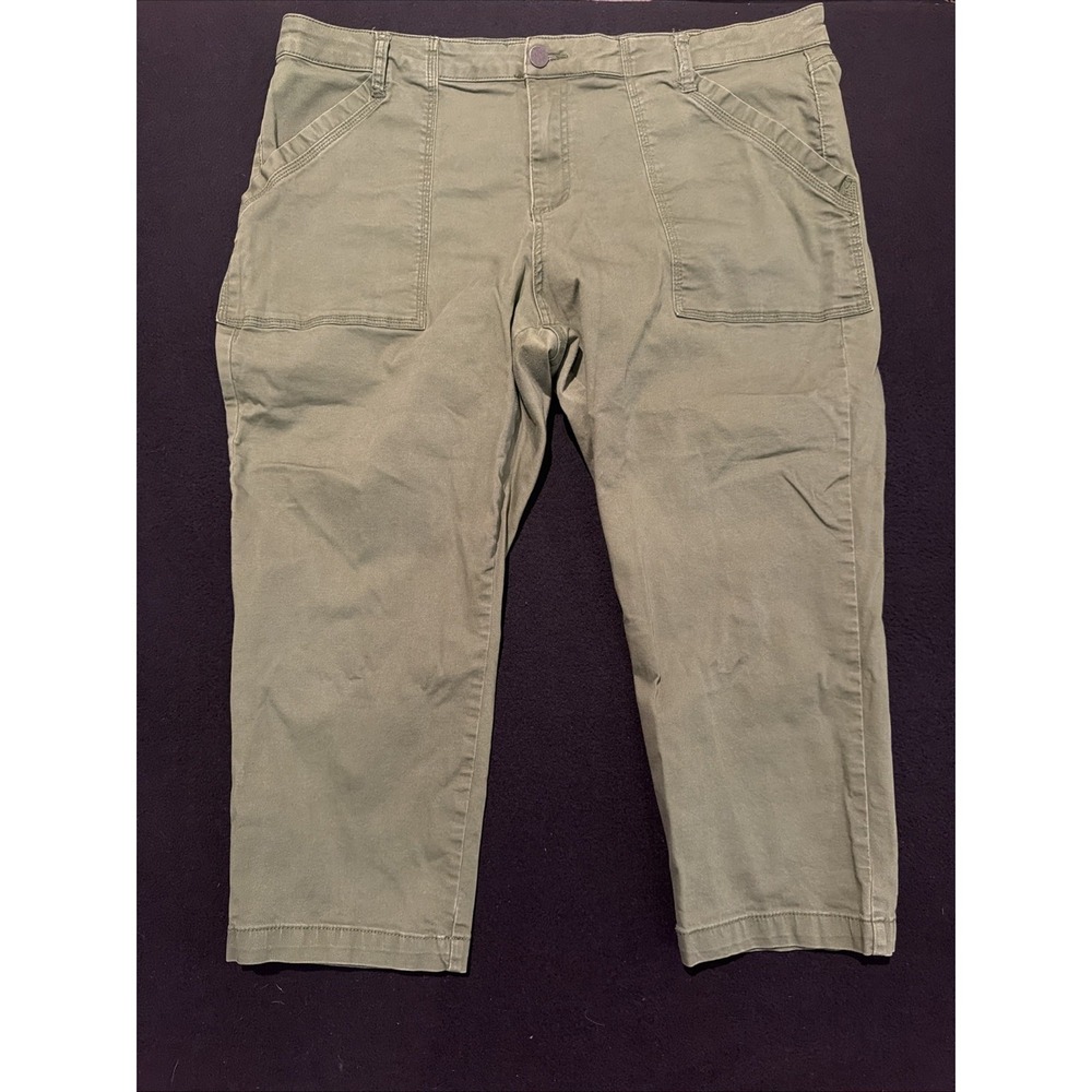 Kut from the Kloth Green Crop Straight Leg Chino Women's Size 22w